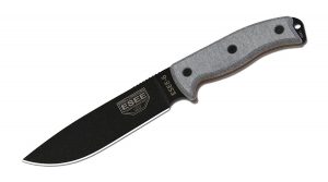 ESEE 6P-B Plain Edge Fixed Blade Survival Knife with Grey Micarta Handle 2018