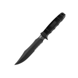 2018 SOG Specialty Knives & Tools SE37-K Seal Team Elite Knife Partially Serrated Fixed Heat Treated 7-Inch AUS-8 Steel Blade and GRN Handle, Black TiNi